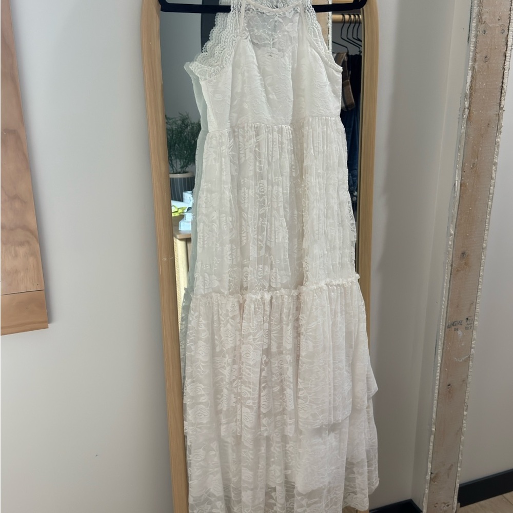 Elegant White Lace Kids Formal Dress